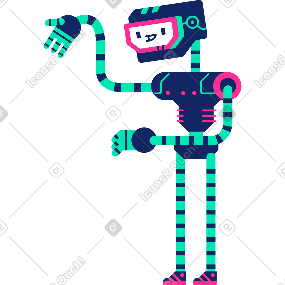 Cyborg スタイルの Elf robot のイラストをPNG、SVG形式でダウンロード