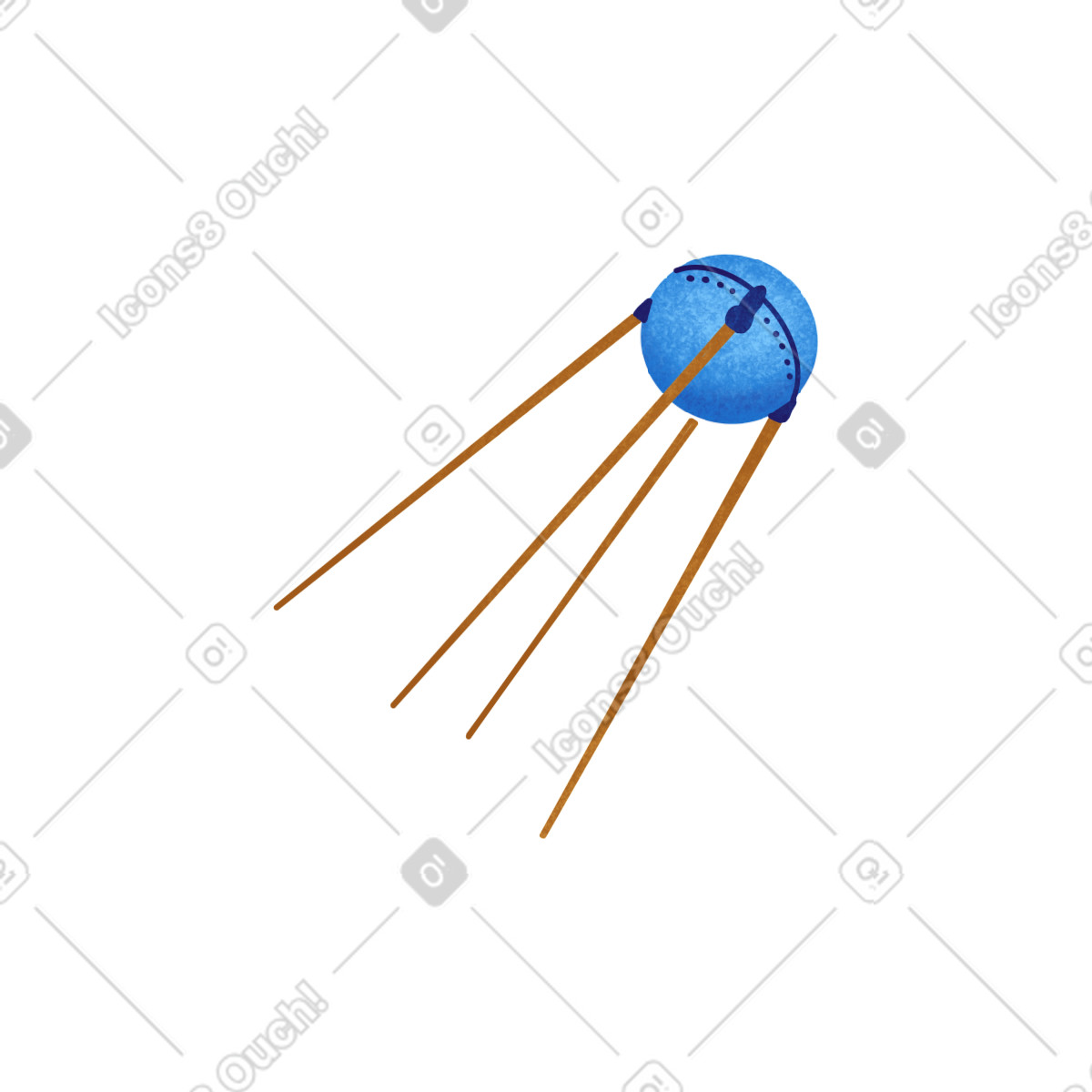 Gleam スタイルの Little old round blue satellite のイラストをPNG、SVG形式でダウンロード