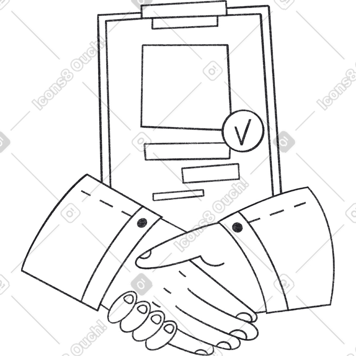 Ilustración Two hands as a sign of agreement to the en estilo Bonbon Line descargar en PNG y SVG
