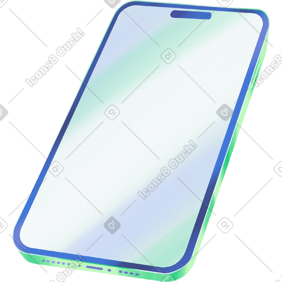 Phone in perspective with blank screen-Illustration im Smart-Stil als Download PNG, SVG