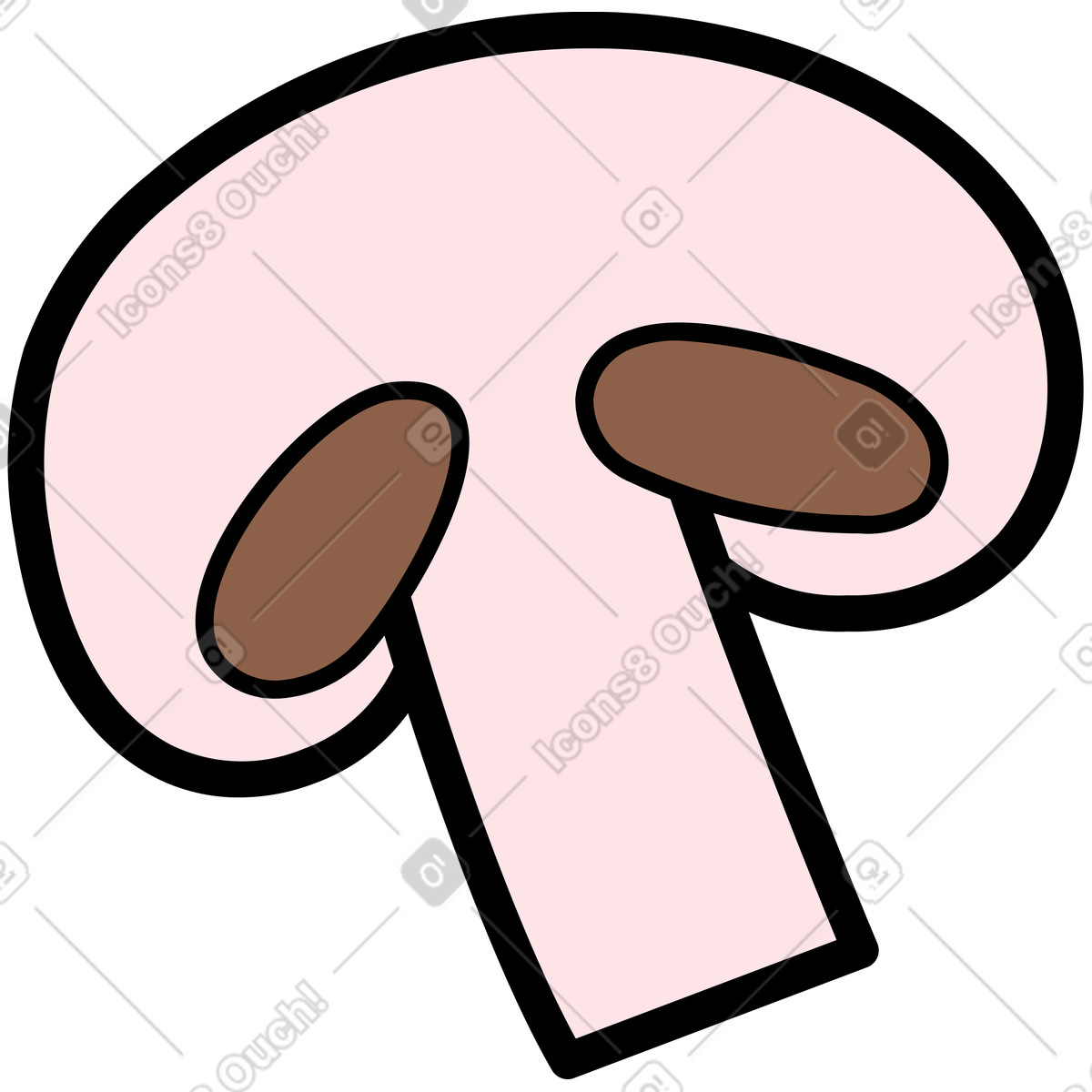 Ilustración Medio champiñón en estilo Surr a descargar en PNG y SVG