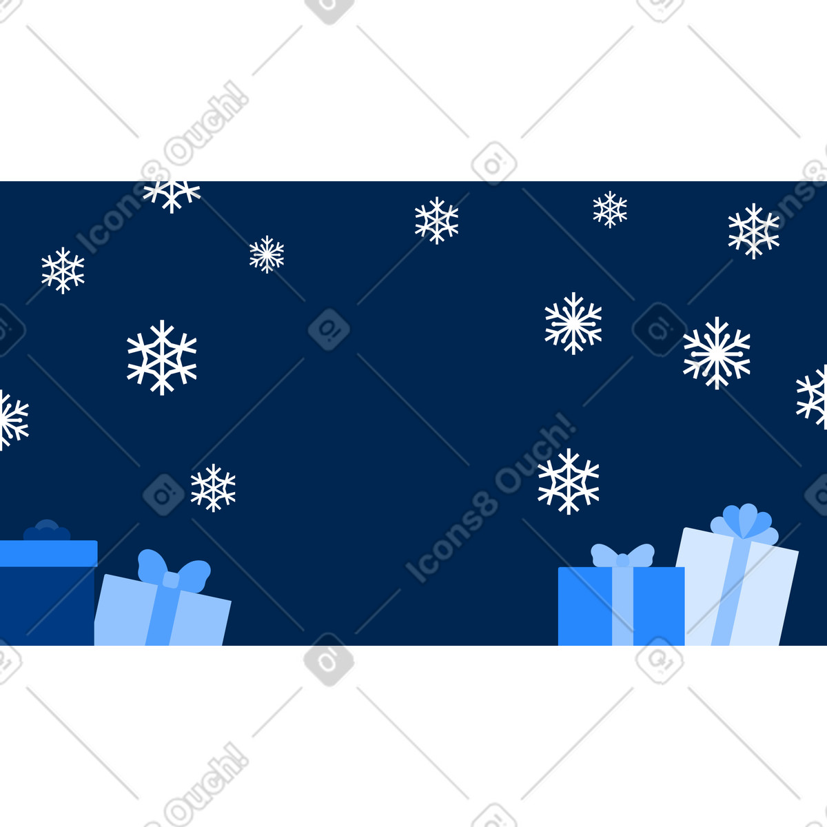 下载 Urban 风格的 雪花和礼物的背景 插画，支持 PNG、SVG 格式