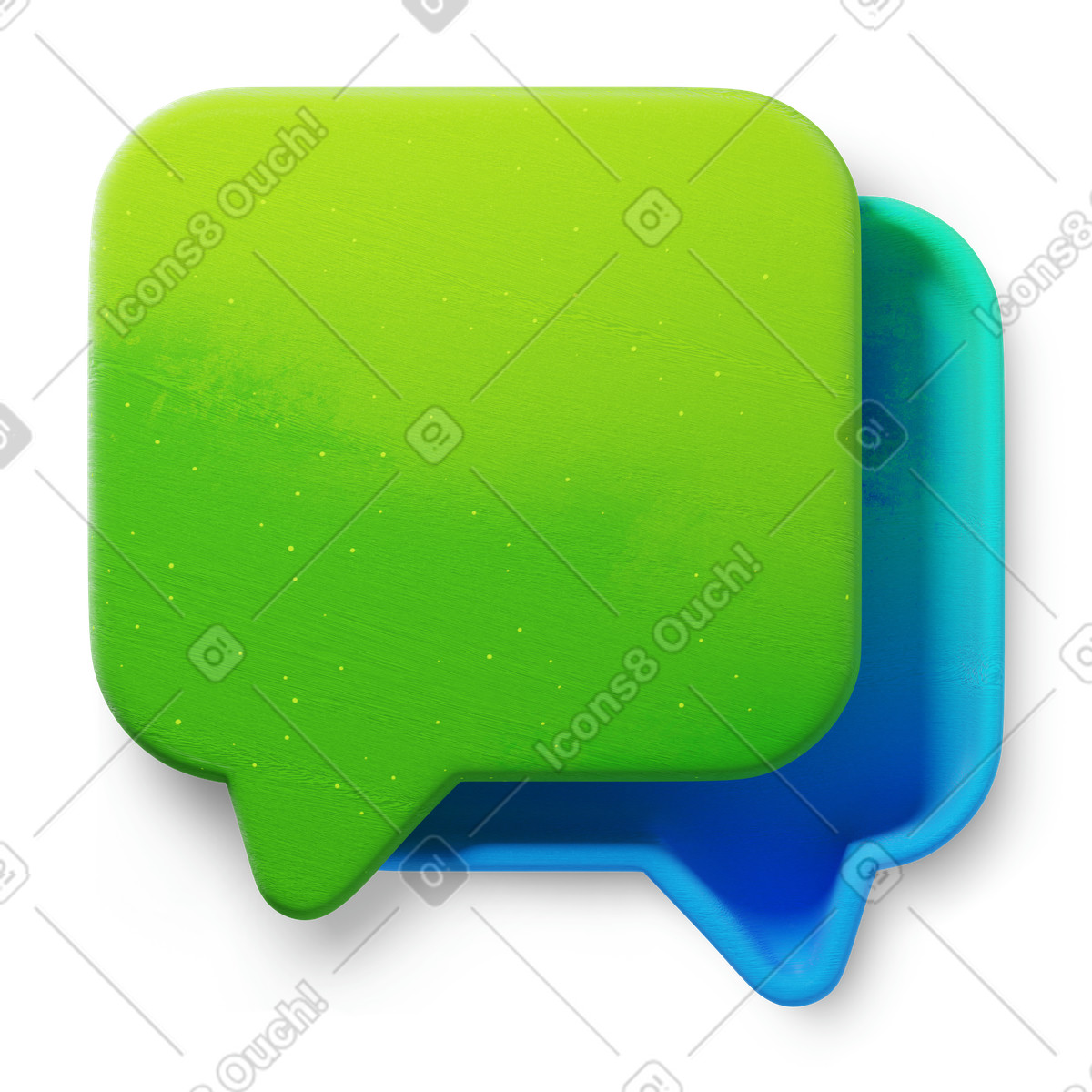 Illustration Chat bubble icon for messaging app interface and online conversation dans le style 3D Microsoft Fluent à télécharger aux formats PNG, SVG