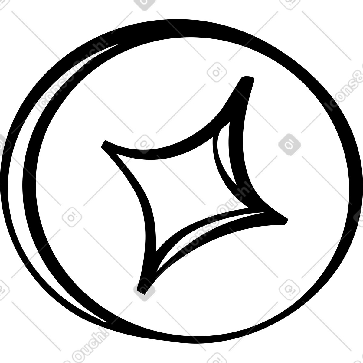 Circle with star figure illustration in PNG, SVG