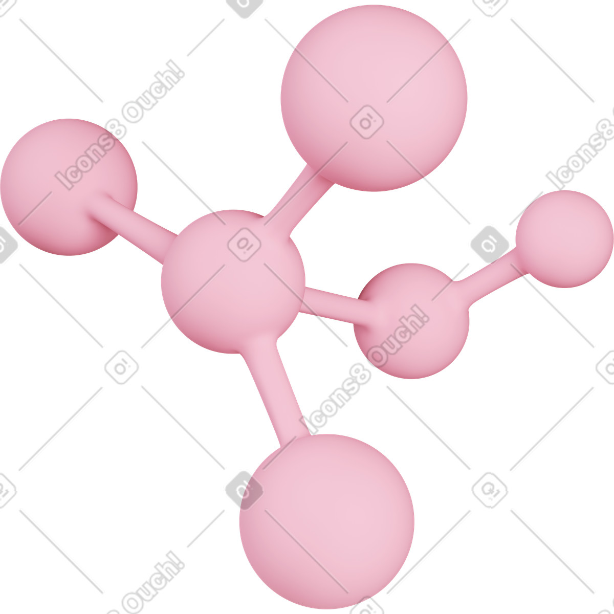 Abstract molecule illustrazione in stile 3D Casual life scarica in PNG, SVG