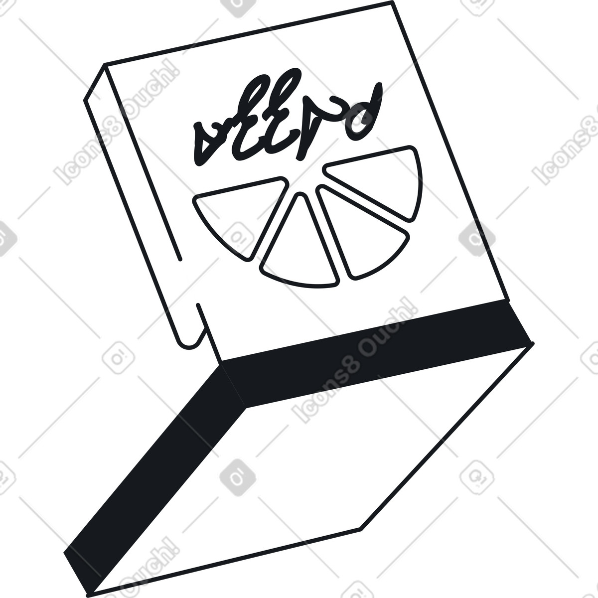 Scatola della pizza aperta illustrazione in stile Breeze scarica in PNG, SVG