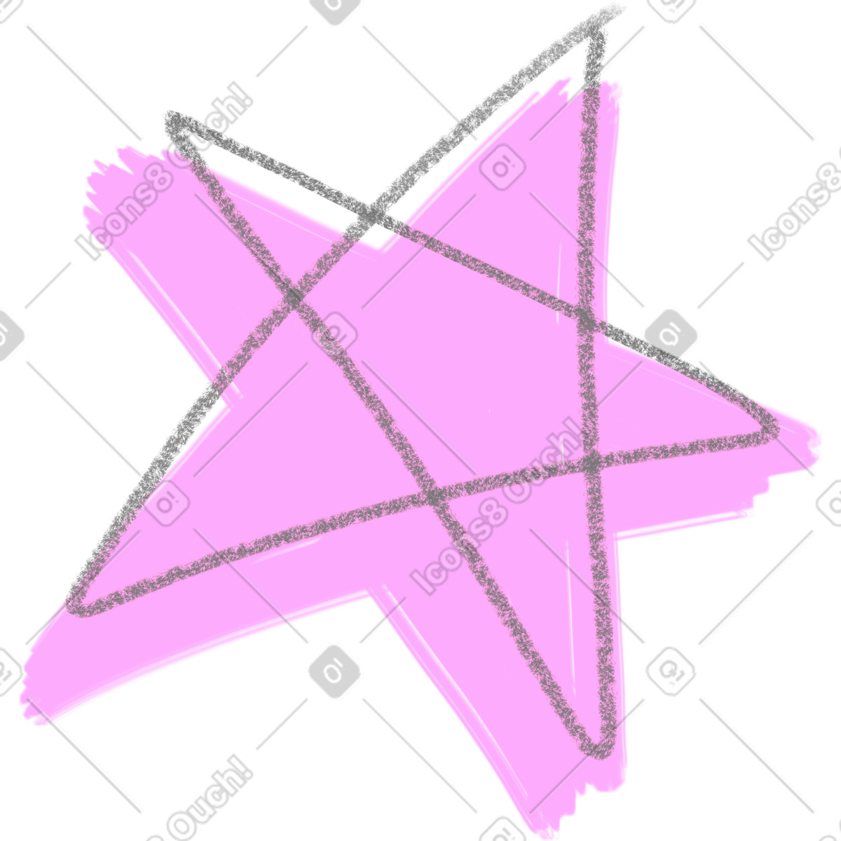 Star pink illustration in Doodle style download in PNG, SVG