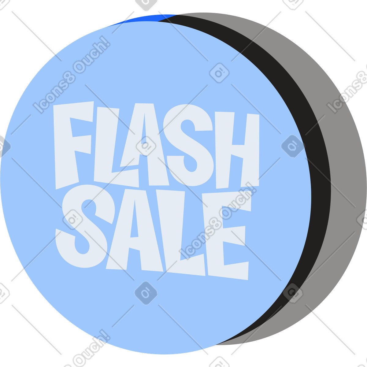 Ilustración Letras de venta flash en círculo estilo Editorial a descargar PNG y SVG