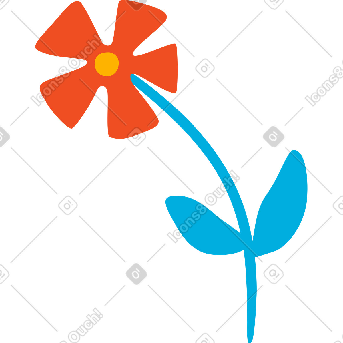 Fiore illustrazione in stile Flame scarica in PNG, SVG