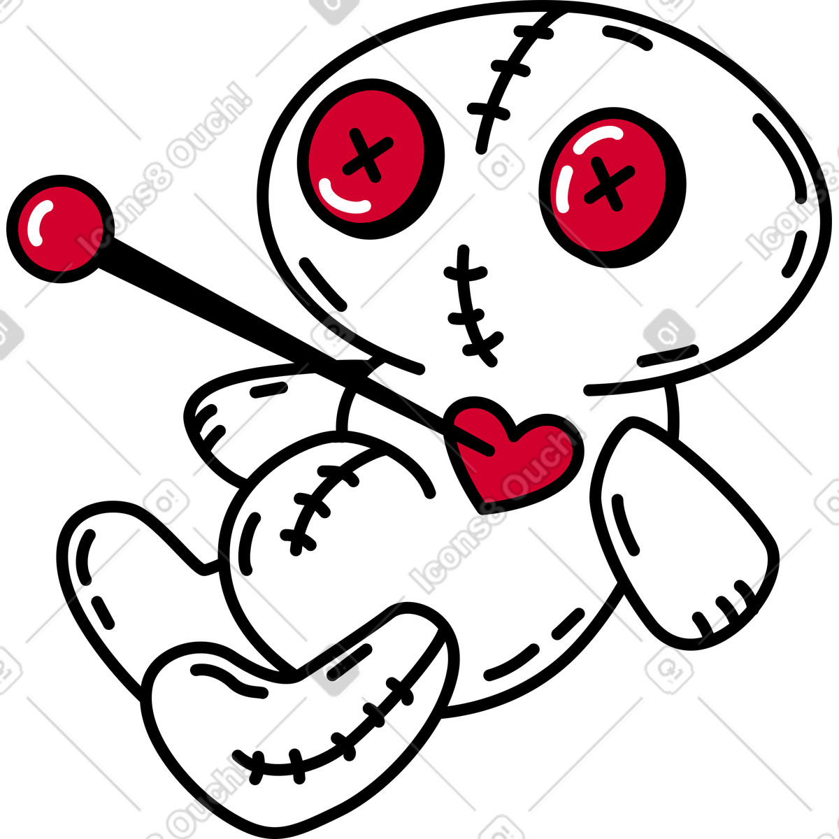 Ilustración Muñeco de vudú en estilo Ruby a descargar en PNG y SVG