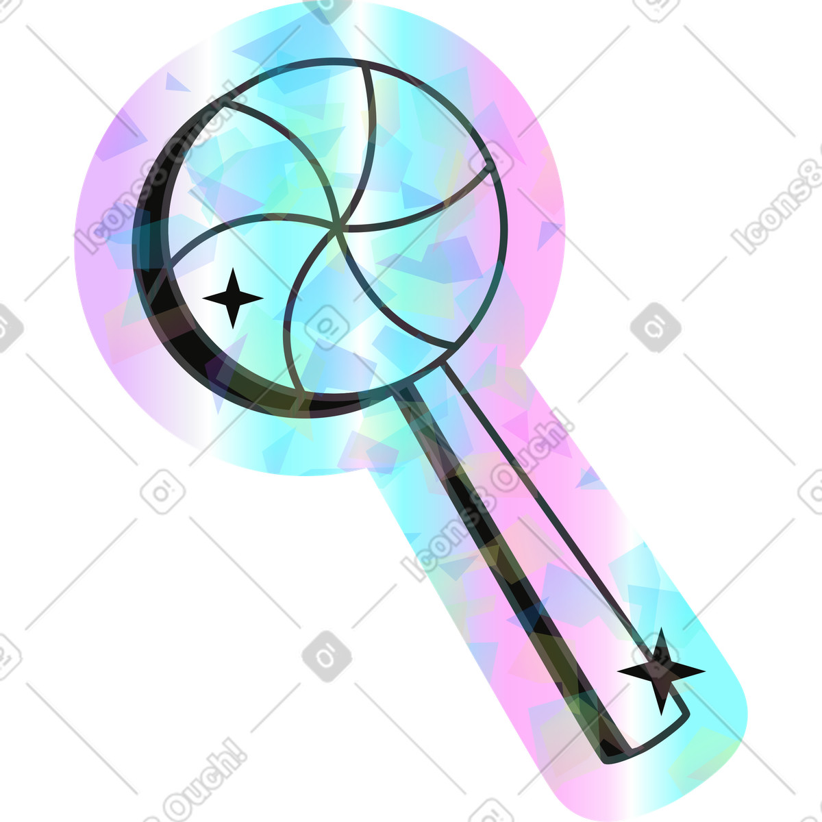 Candy illustration in Holostickers style download in PNG, SVG