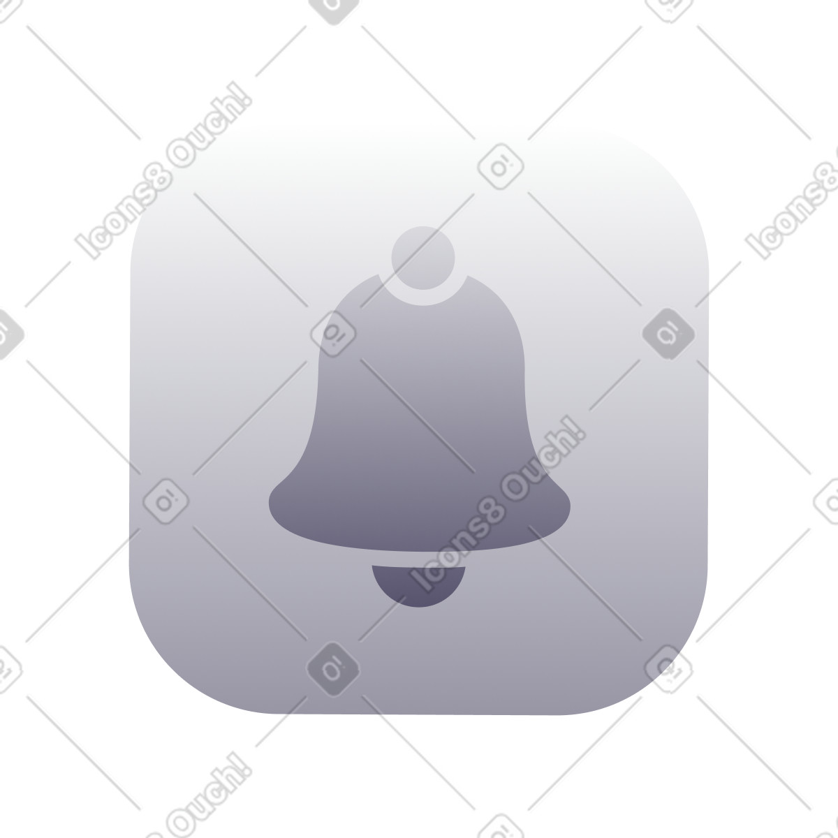 Notification icon illustration in Chromed style download in PNG, SVG