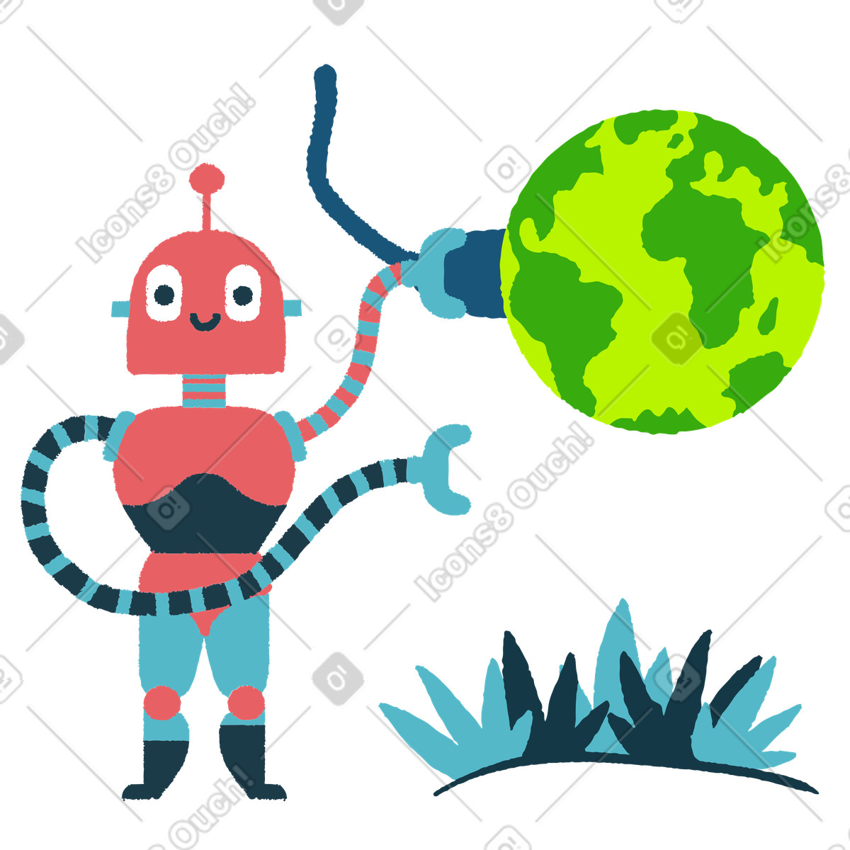 Green-tech per l'ambiente illustrazione in stile Flamenco scarica in PNG, SVG