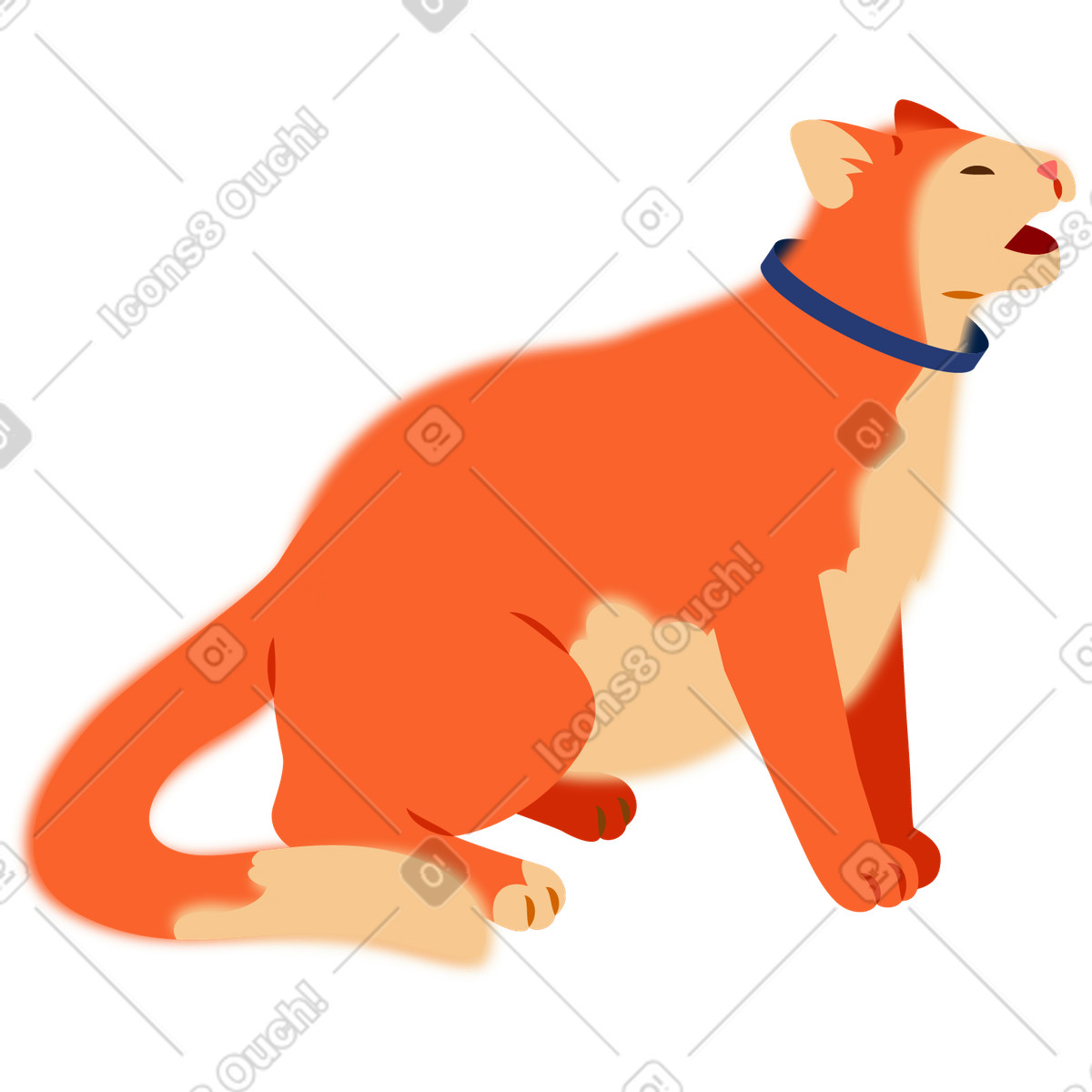 Sitting cat illustration in Everyday style download in PNG, SVG