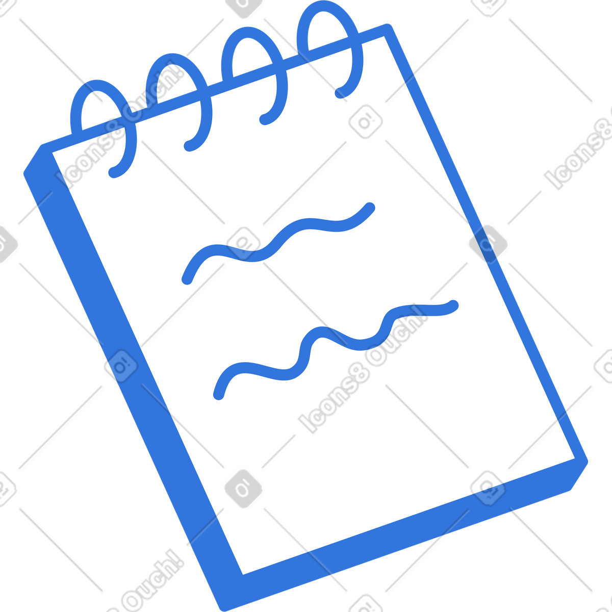 Notizblock-Illustration im Sky-Stil als Download in PNG, SVG