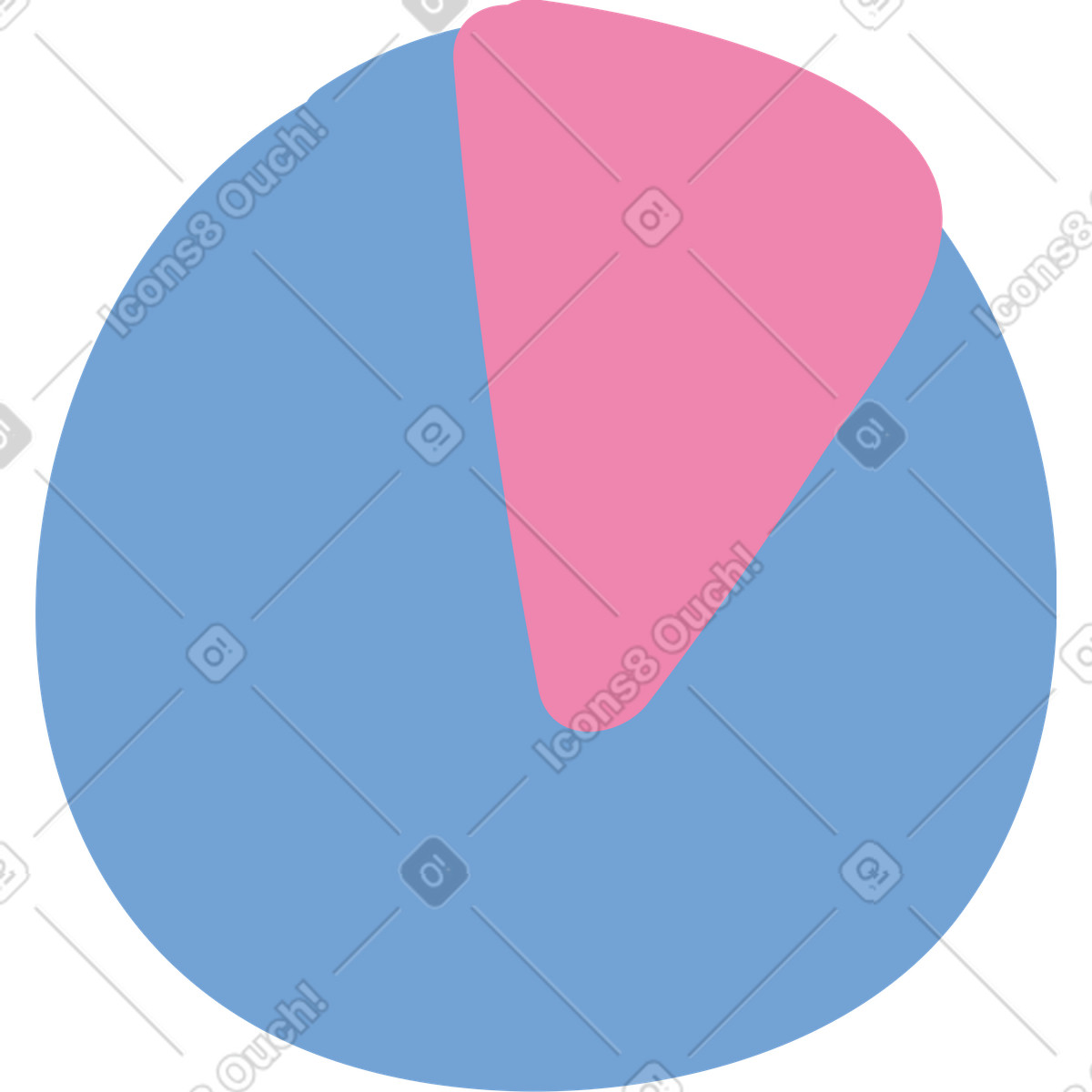 Pie chart illustration in Pluto style download in PNG, SVG