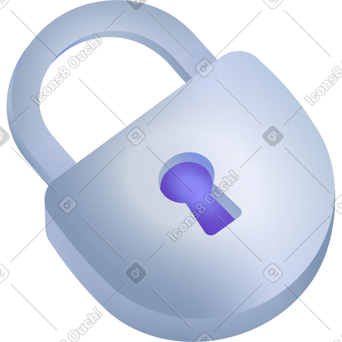Closed lock illustration in Hi-tech style download in PNG, SVG