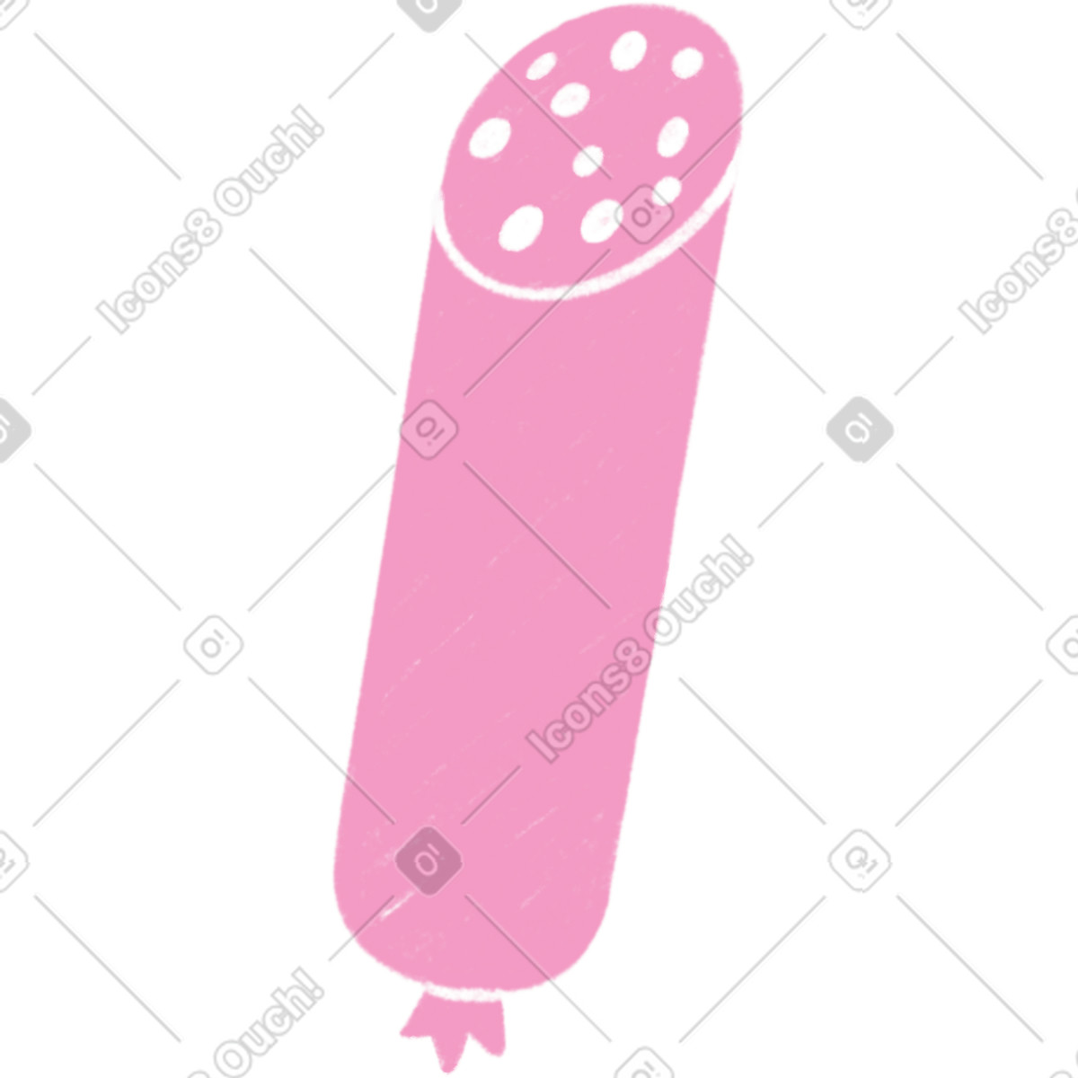 Ilustração de Salsicha rosa em no estilo Tutti para baixar em PNG, SVG