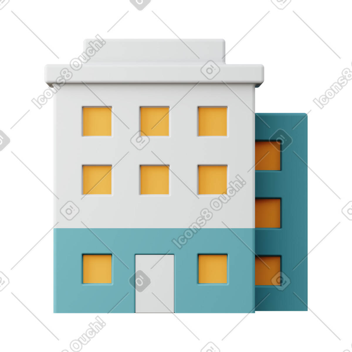 Ilustración Edificio de negocios en estilo 3D Sugary a descargar en PNG y SVG