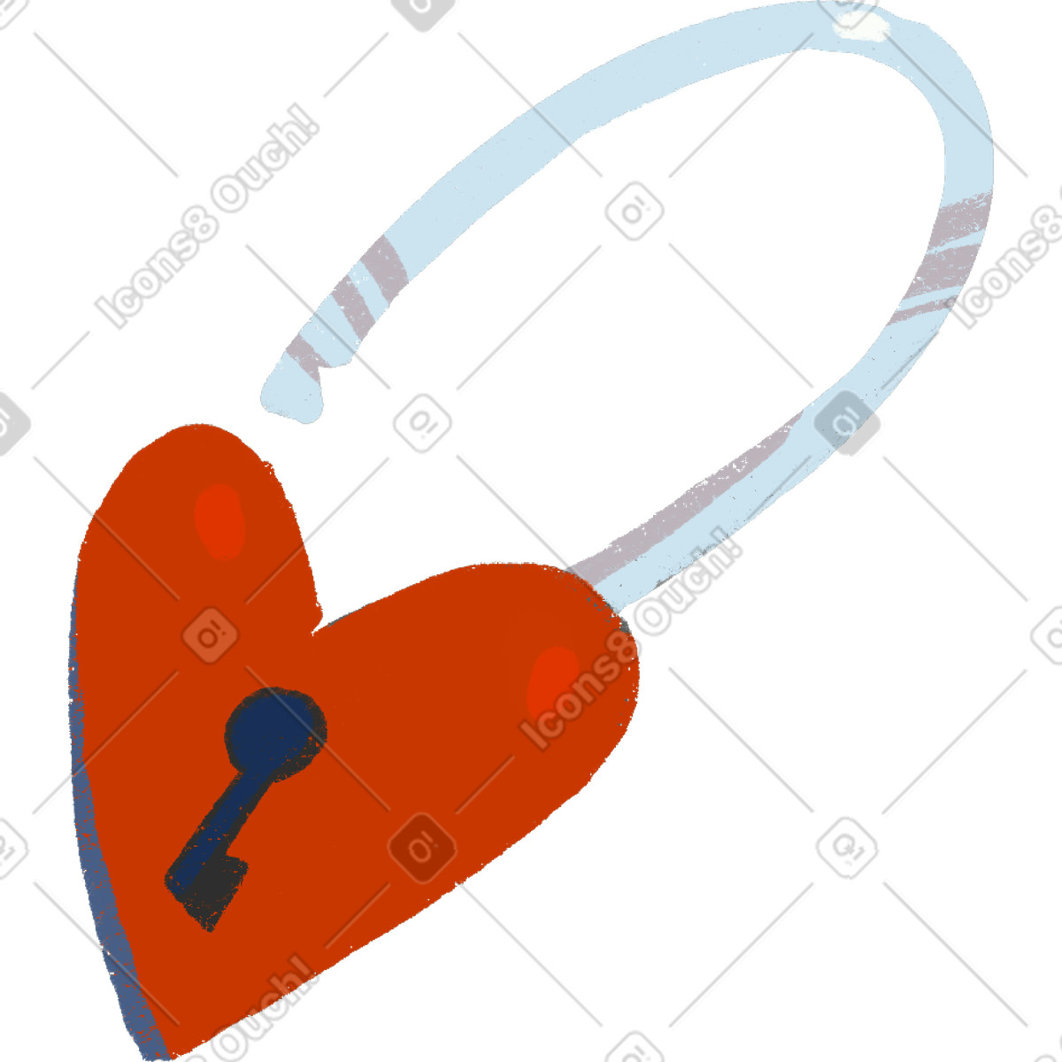 Lock unlocked illustration in Fabulous style download in PNG, SVG