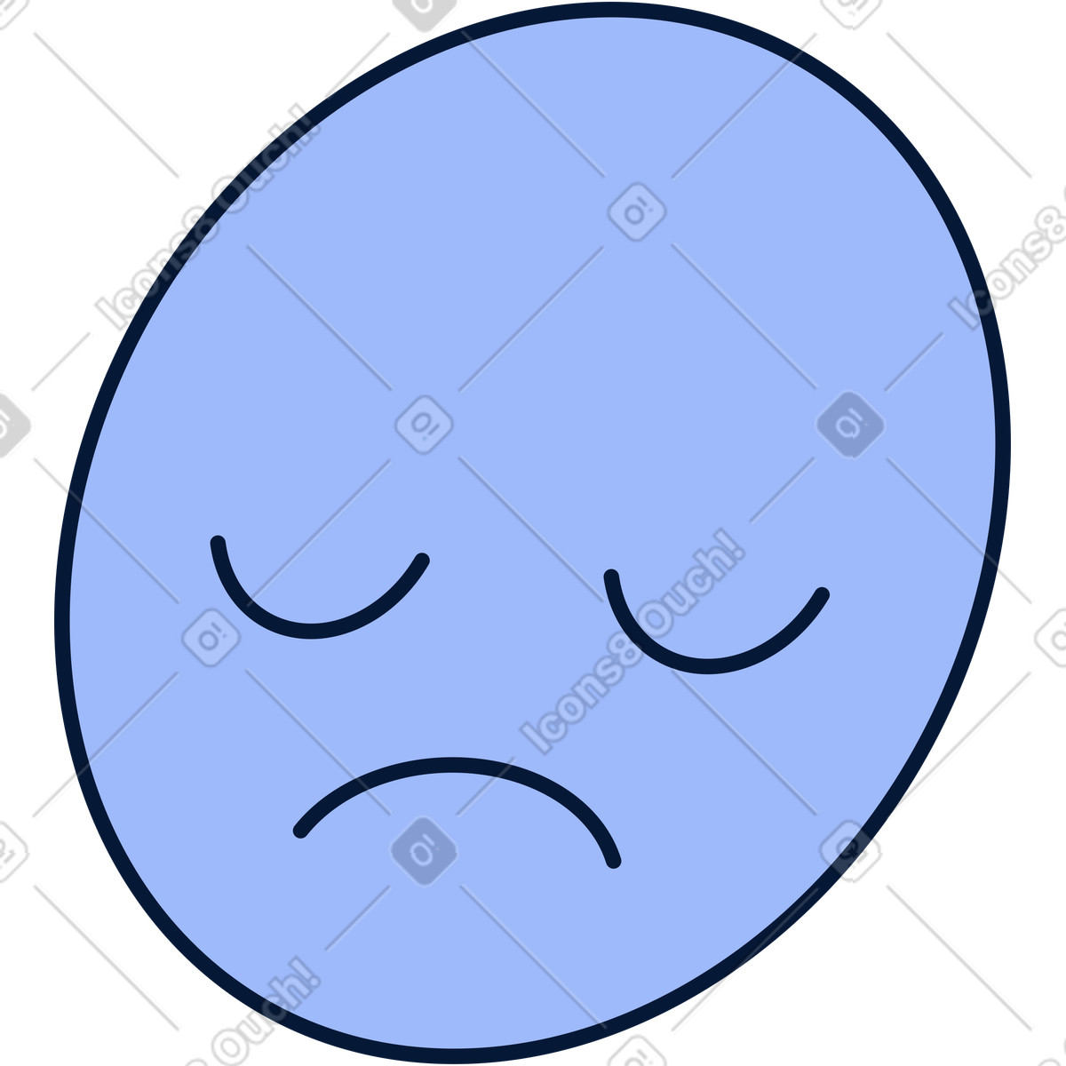 Ilustração de Smiley triste em no estilo Neat para baixar em PNG, SVG