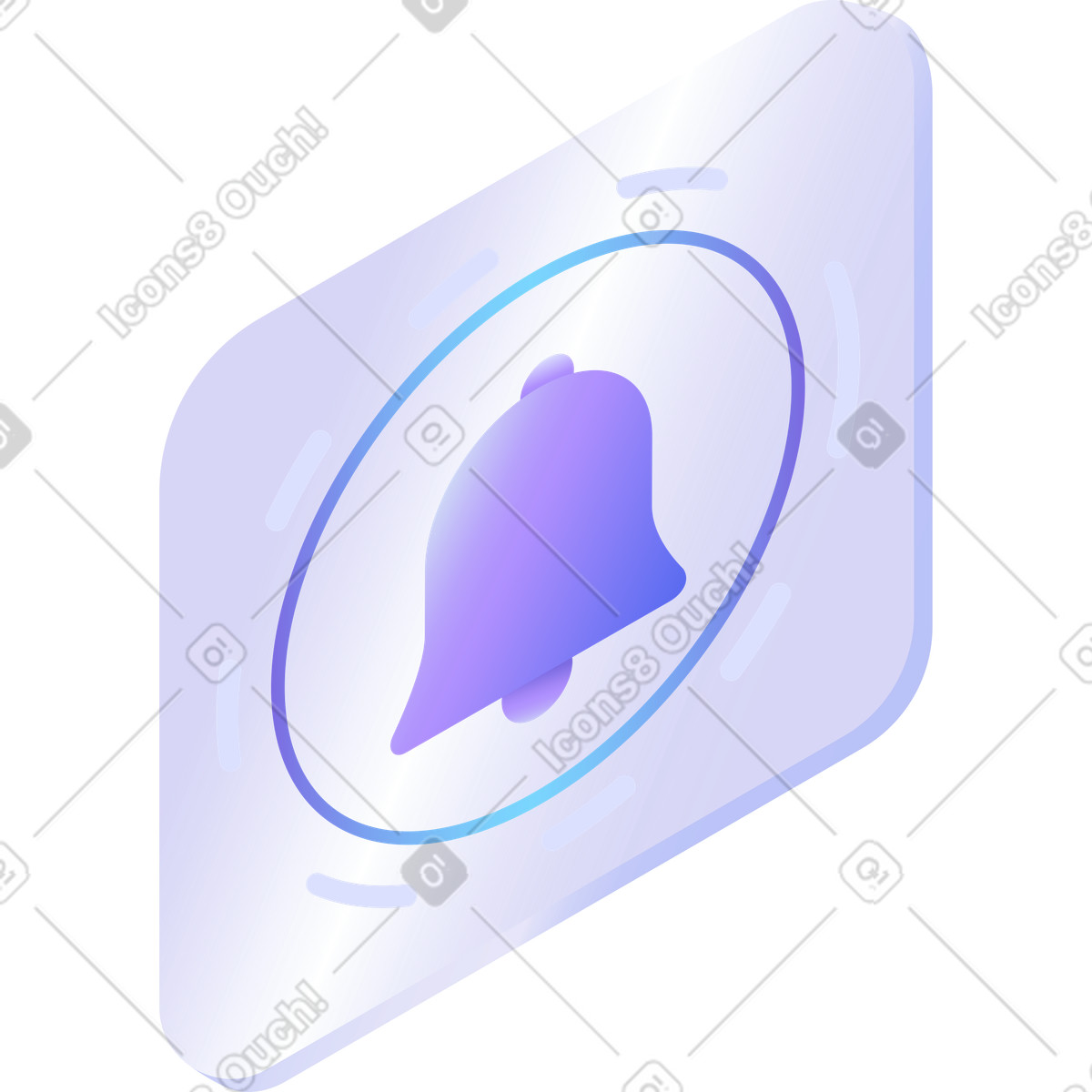 Notification bell bar illustration in Hi-tech style download in PNG, SVG