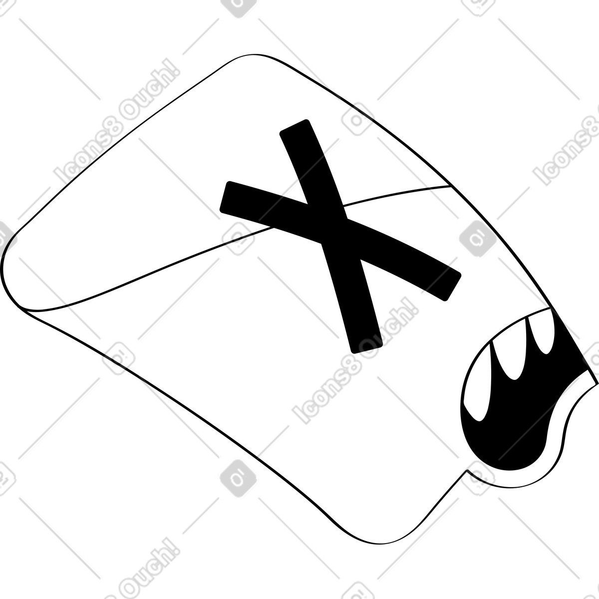 Ilustración Media letra en estilo Looney a descargar en PNG y SVG