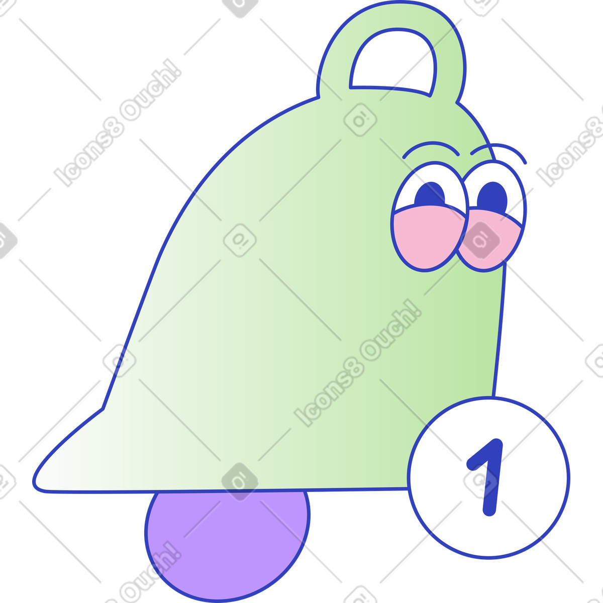 Unread notification illustration in Eyeful style download in PNG, SVG