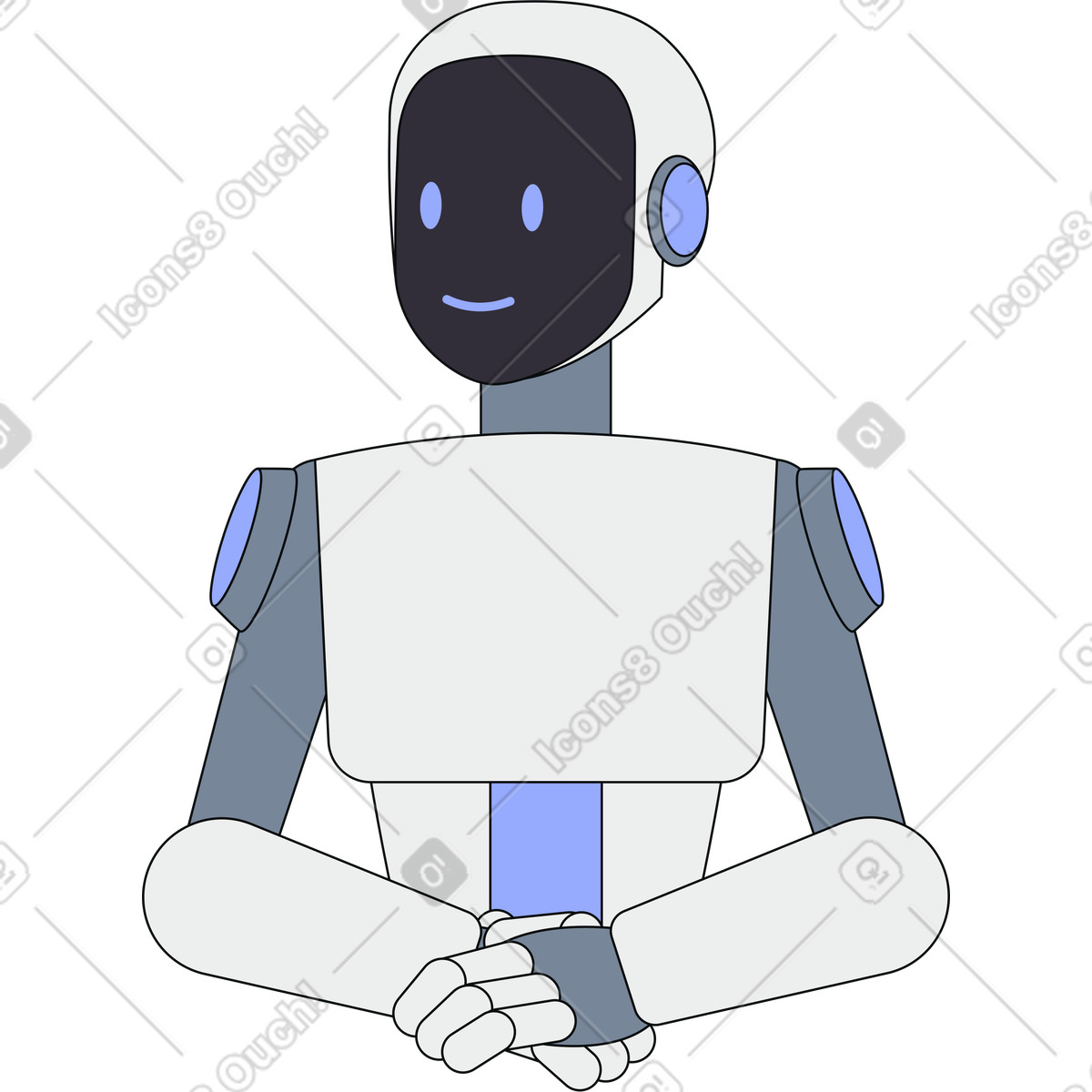 Robot umanoide illustrazione in stile Teko scarica in PNG, SVG