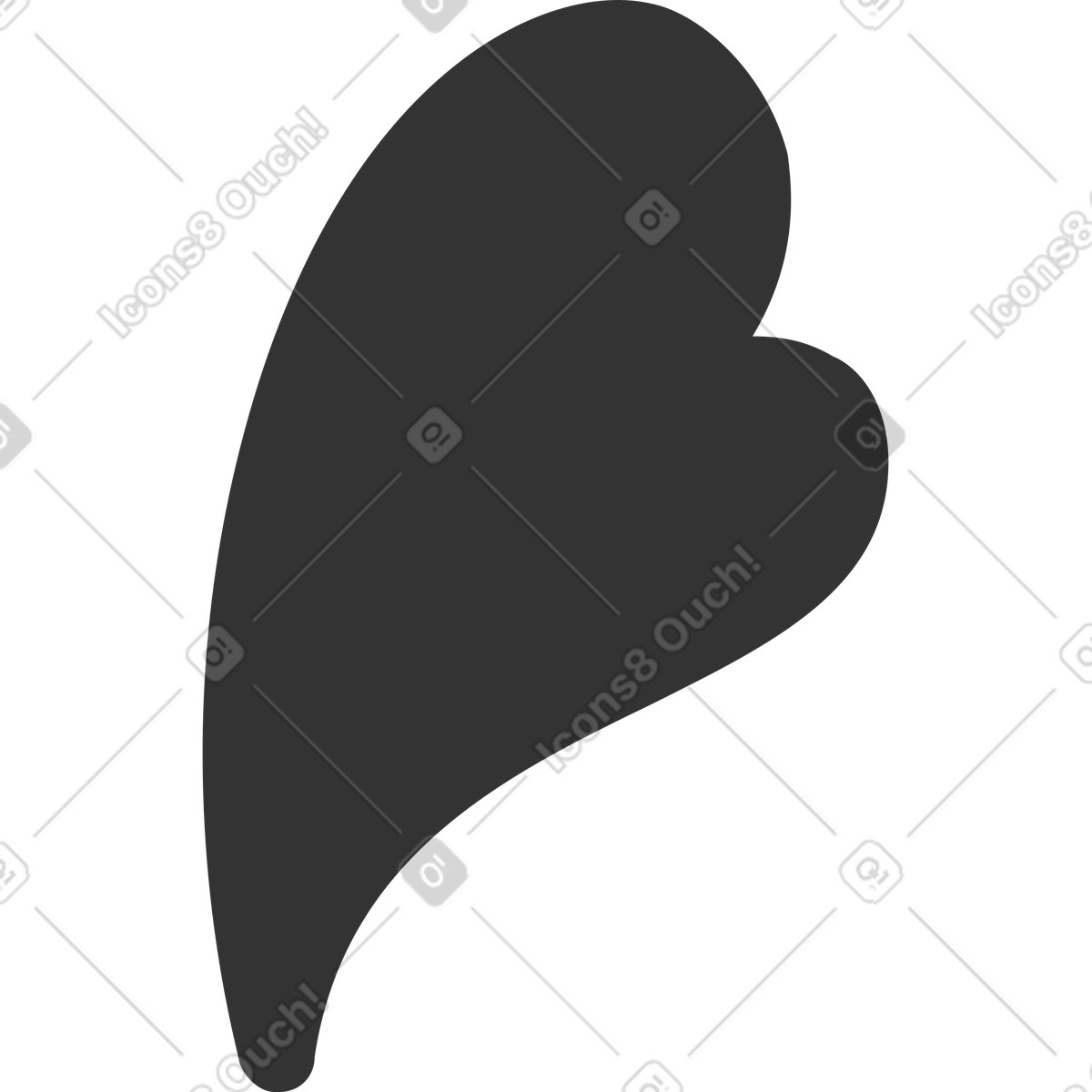 Ilustração de Coração preto em no estilo Crayon para baixar em PNG, SVG