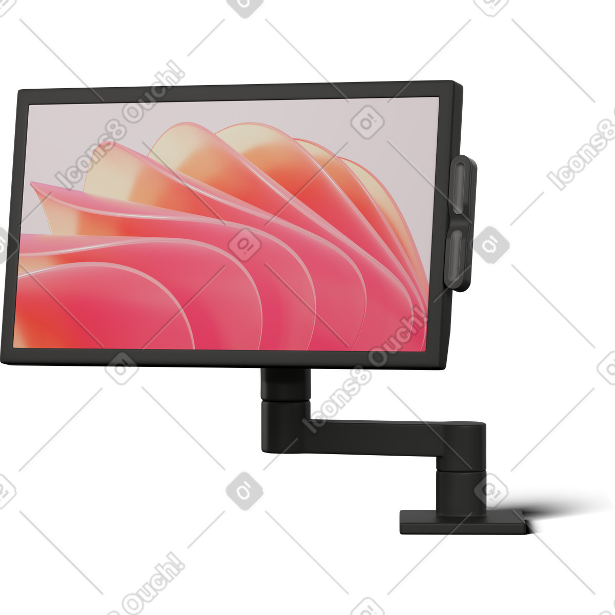 Ilustración Tableta gráfica en soporte de monitor estilo 3D Business a descargar PNG y SVG