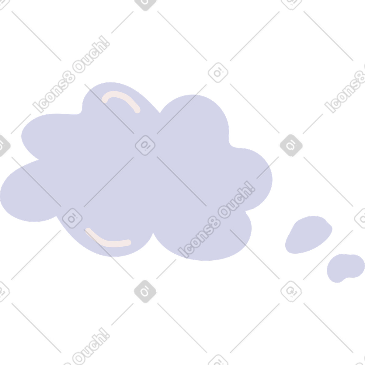 Ginger Cat 스타일의 Thought bubble 일러스트레이션 PNG, SVG 다운로드