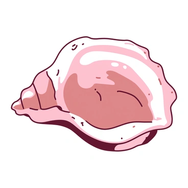 A close-up view of a seashell showcasing its natural form and intricate curves. The seashell has a textured surface with varying patterns and shades that highlight its unique structure. Light reflects off the shell's smooth surfaces, emphasizing the delicate swirls and ridges. The background is softly blurred to draw attention to the details of the seashell.