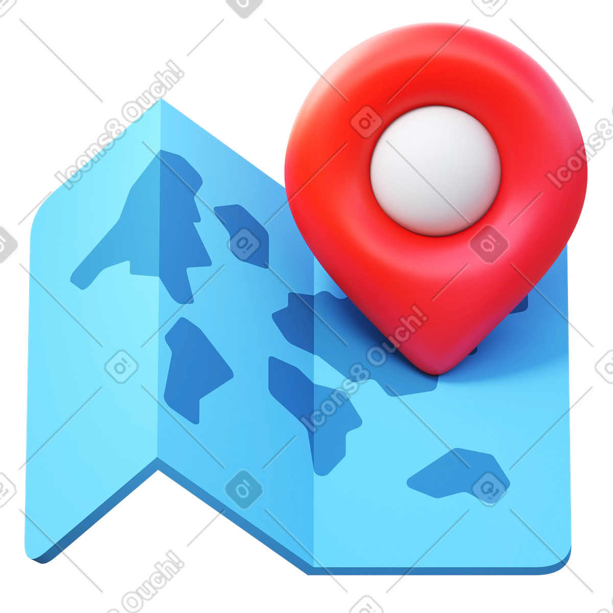 Illustration Map marker dans le style 3D Fluency à télécharger aux formats PNG, SVG