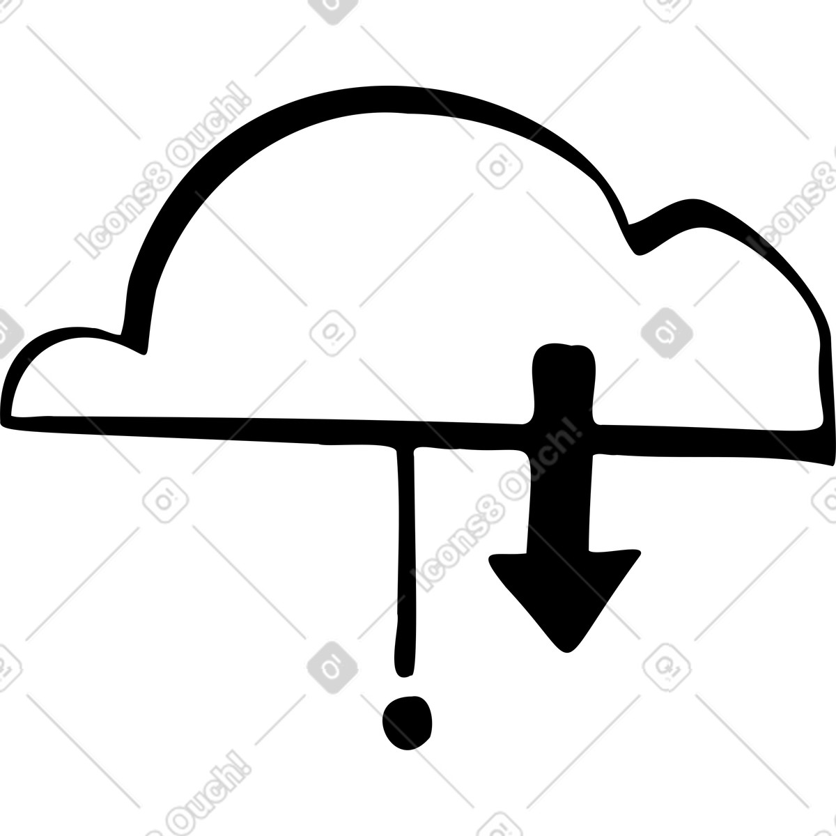 Cloud-download-Illustration im Journal-Stil als Download in PNG, SVG