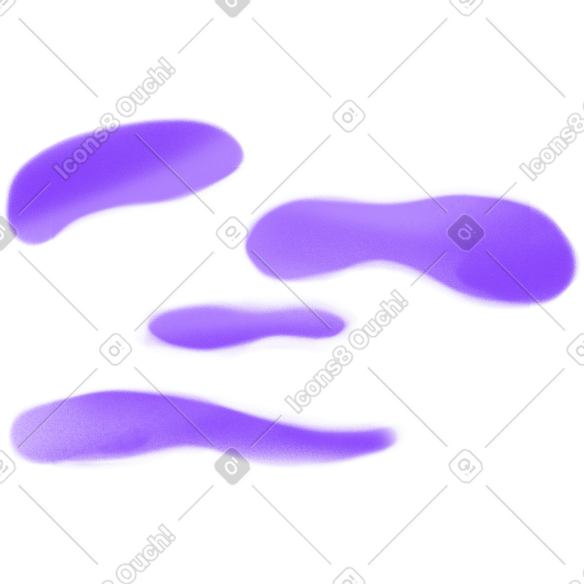 A bunch of purple clouds illustration in Doodle style download in PNG, SVG