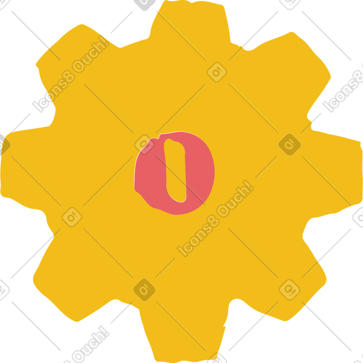Ingranaggio illustrazione in stile Flamenco scarica in PNG, SVG