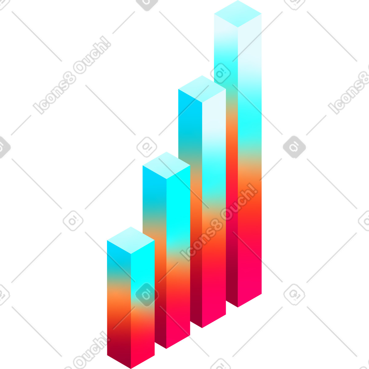 Colorful isometric diagram illustration in PNG, SVG