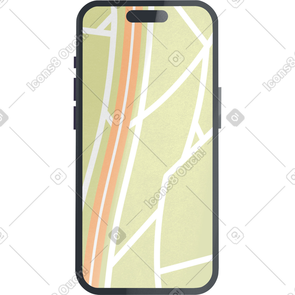Ilustración Phone with a map en estilo Shine descargar en PNG y SVG