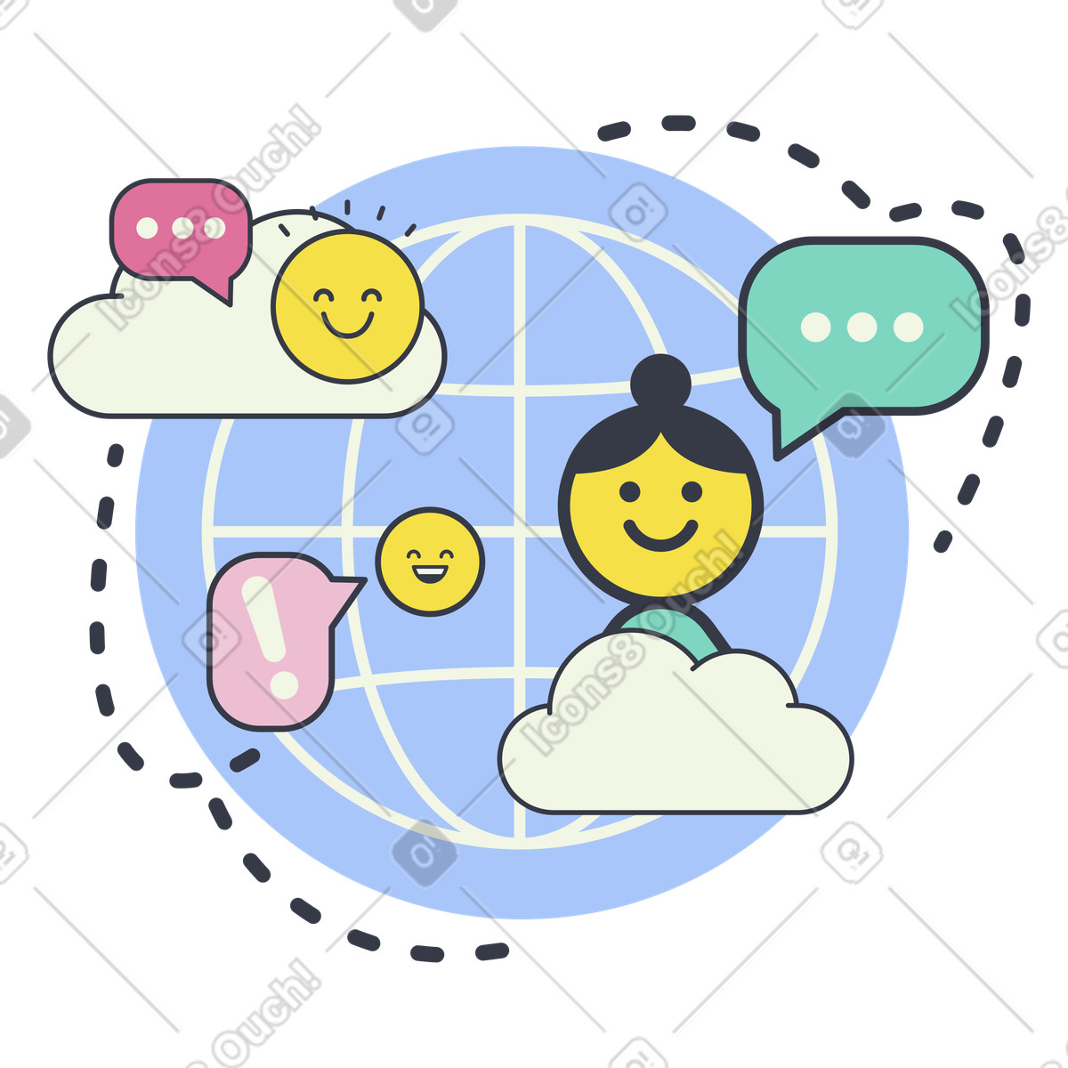 Conversazione internazionale illustrazione in stile Abstract scarica in PNG, SVG