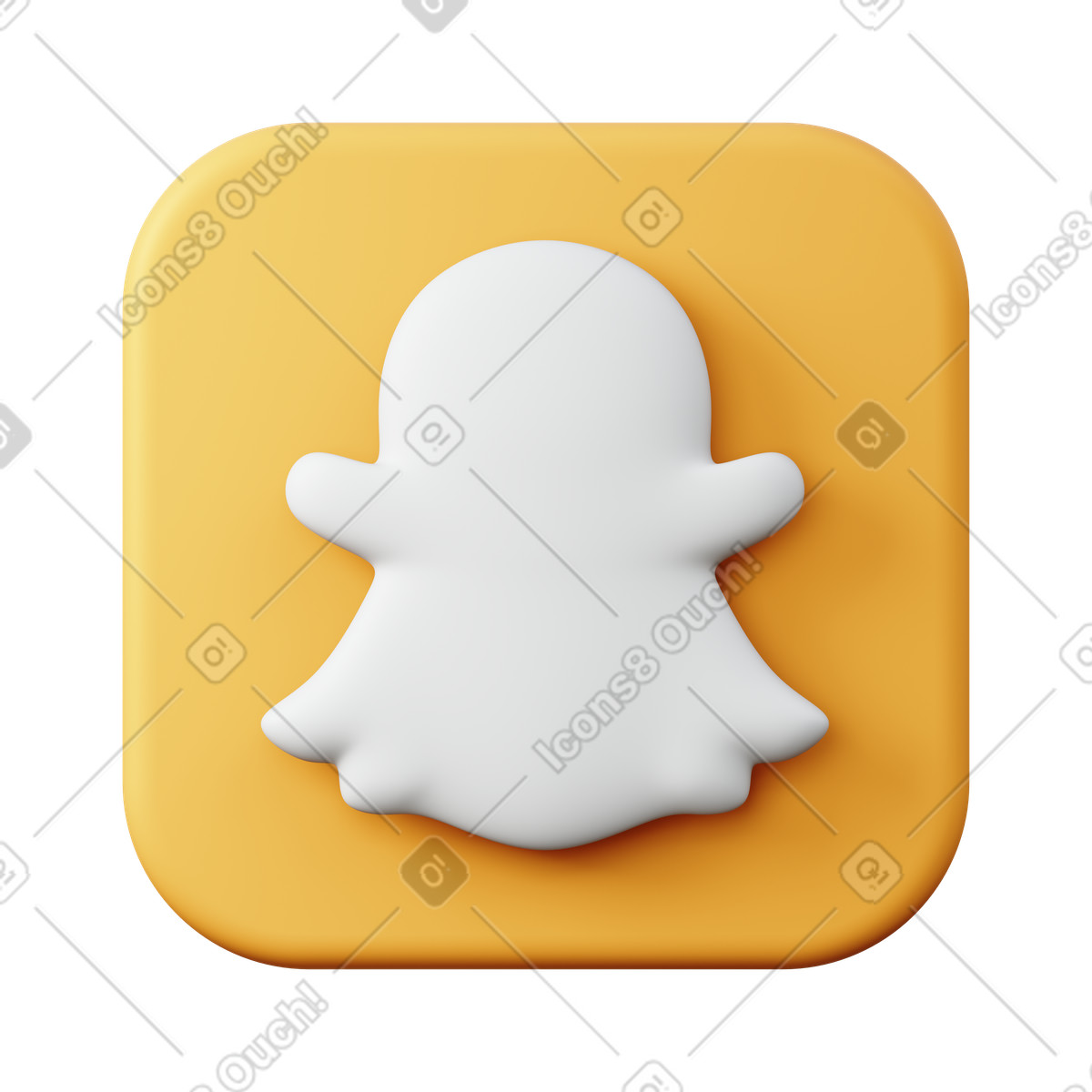 Ilustração de Snapchat em no estilo 3D Sugary para baixar em PNG, SVG