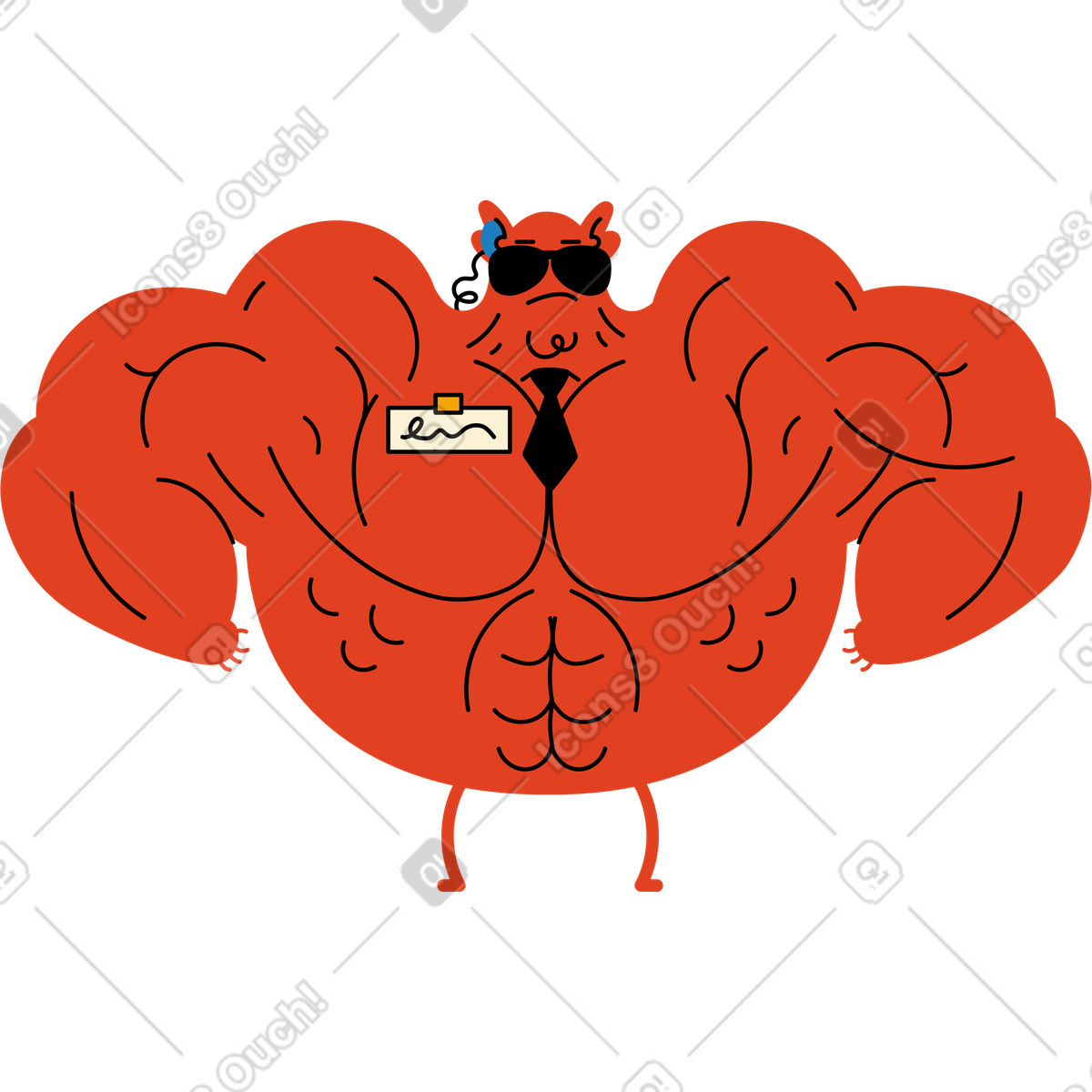 Ilustración Guardia de seguridad con gafas sol en estilo Jelly a descargar en PNG y SVG