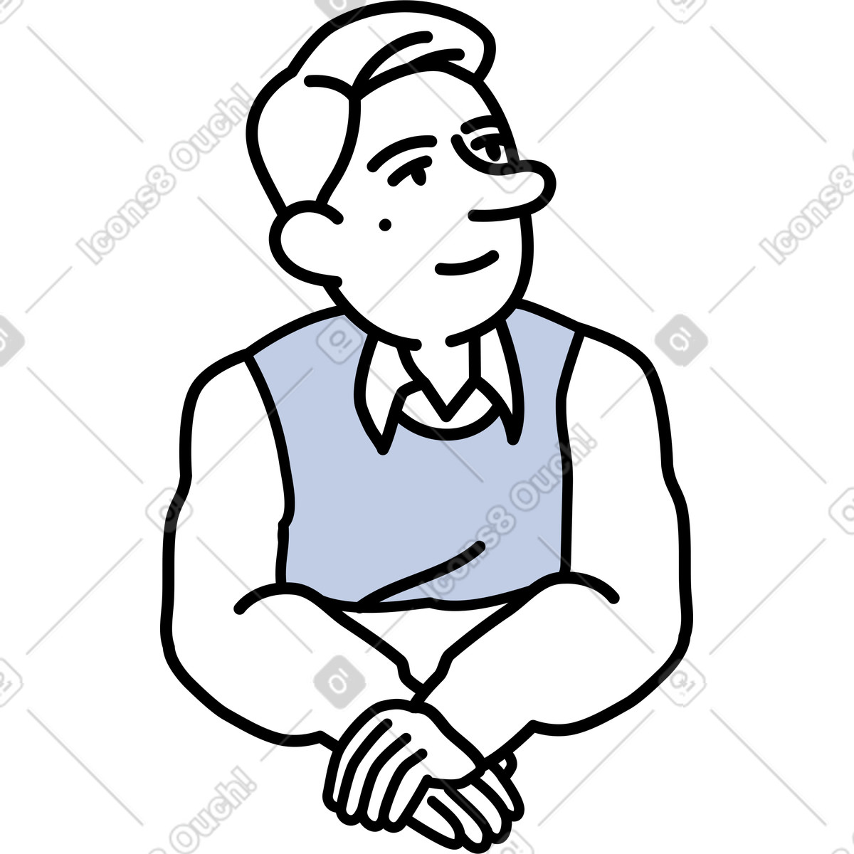 Ilustración Hombre con un lunar en estilo Notes a descargar en PNG y SVG