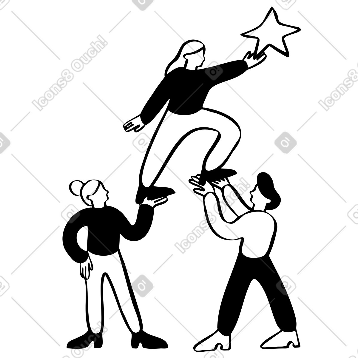 Ilustração de Equipe de pessoas melhorando a satisfação do cliente em PNG e SVG