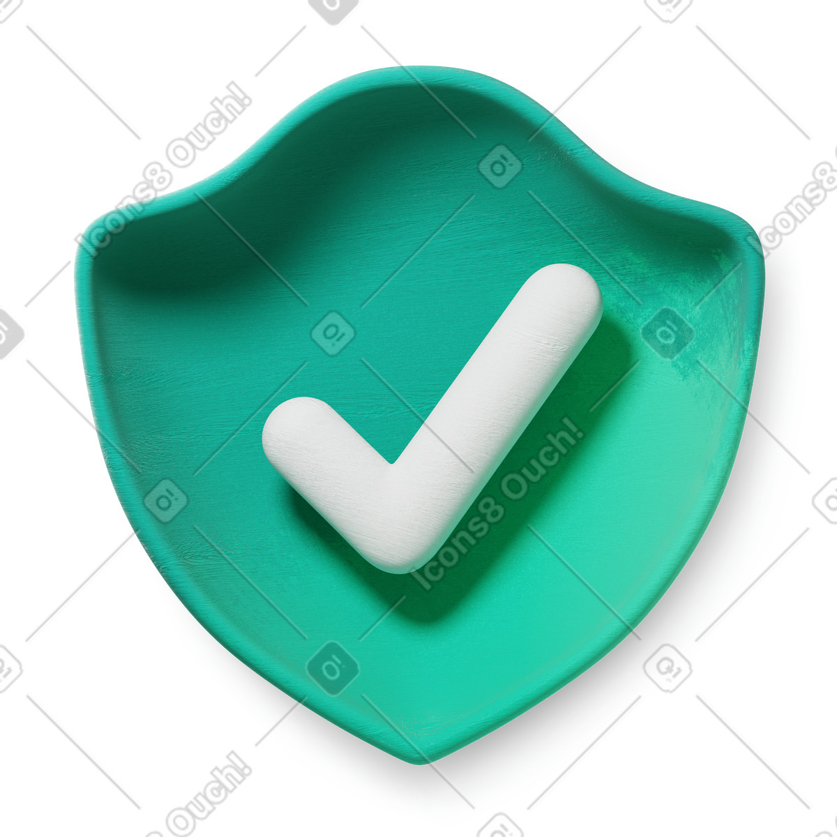 Ilustração de Escudo com marca verificação, segurança e proteção dados em no estilo 3D Microsoft Fluent illustration para baixar em PNG, SVG