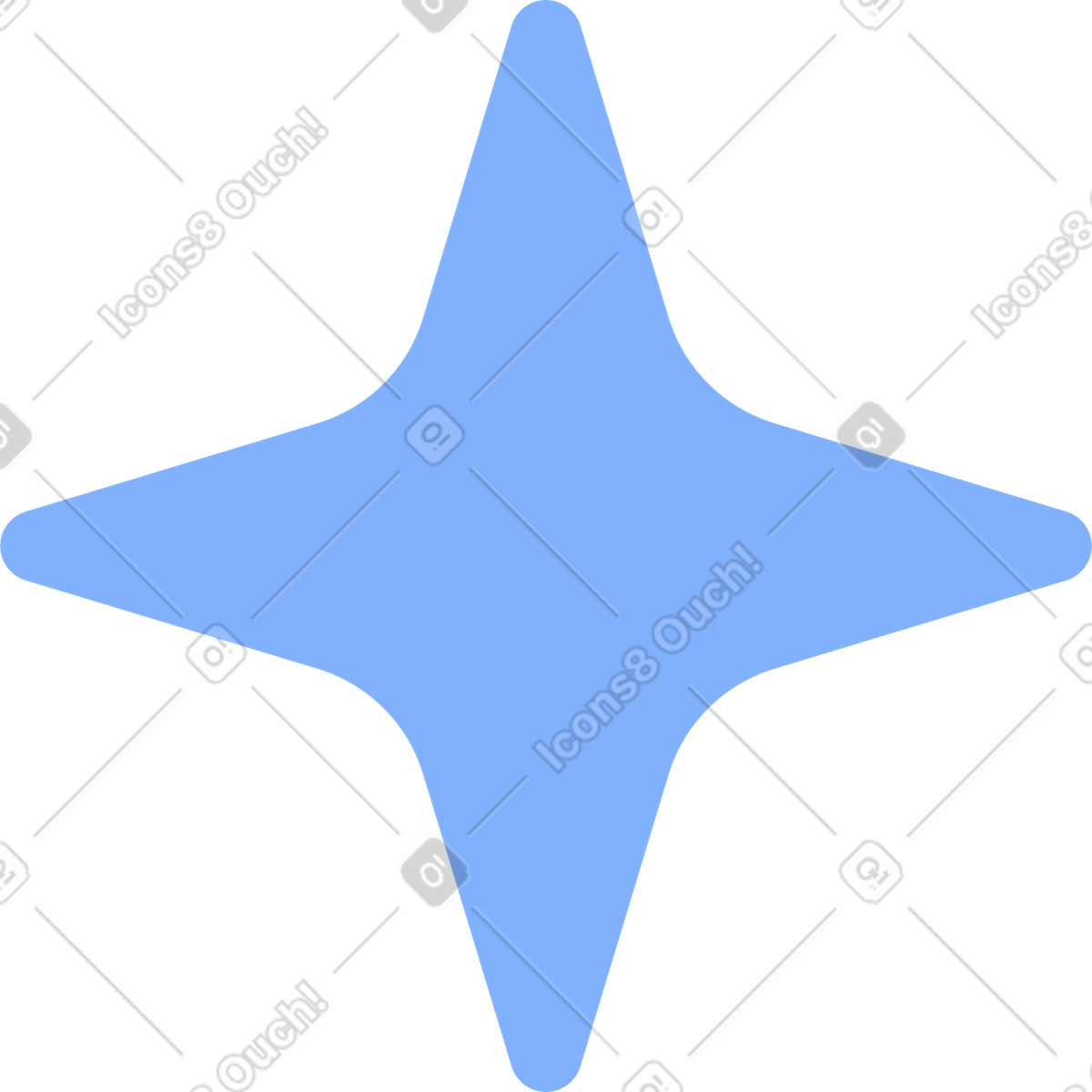 Blauer stern-Illustration im Pablita-Stil als Download in PNG, SVG