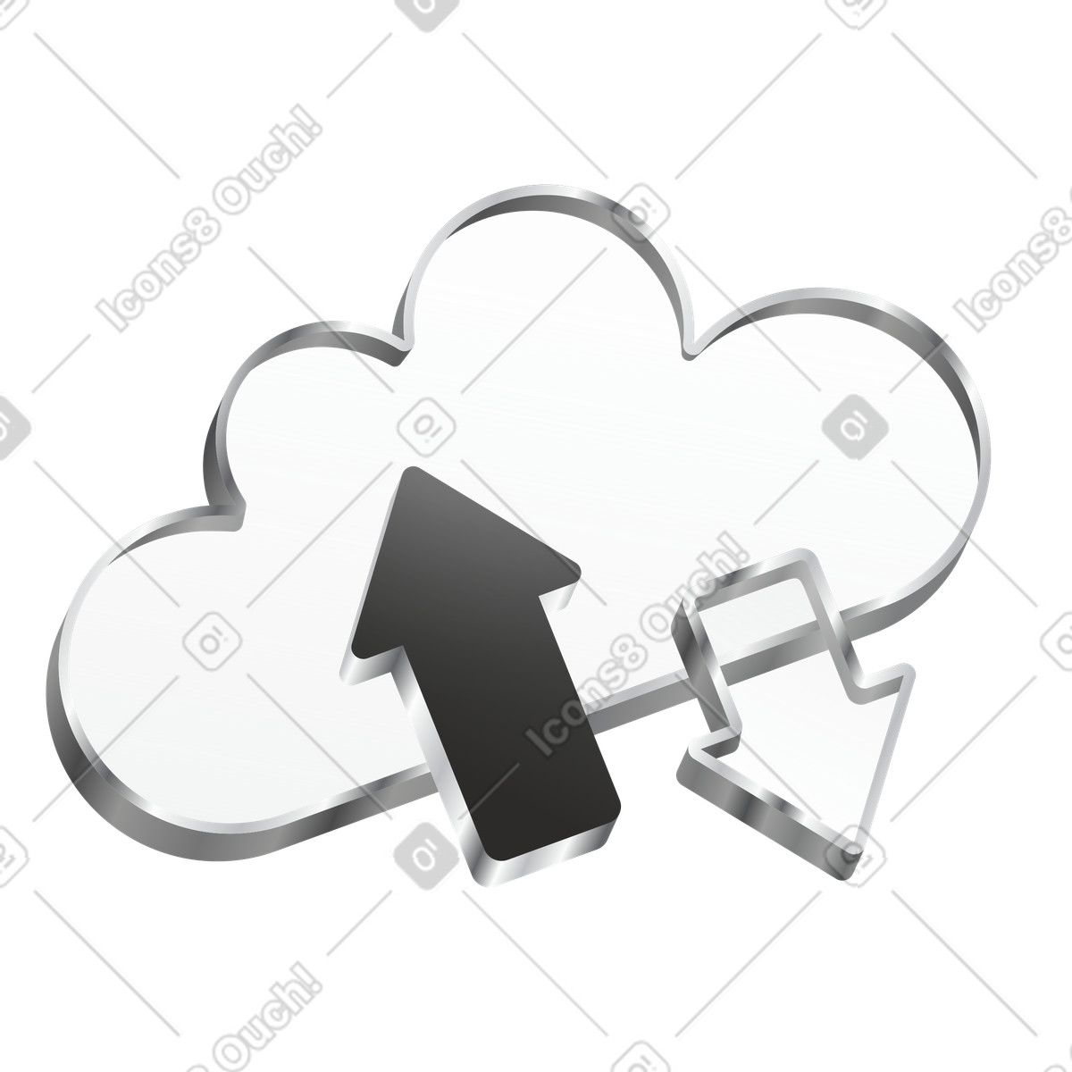 Cloud icon with sync arrows, Remote file access and transfer illustration in Token style download in PNG, SVG
