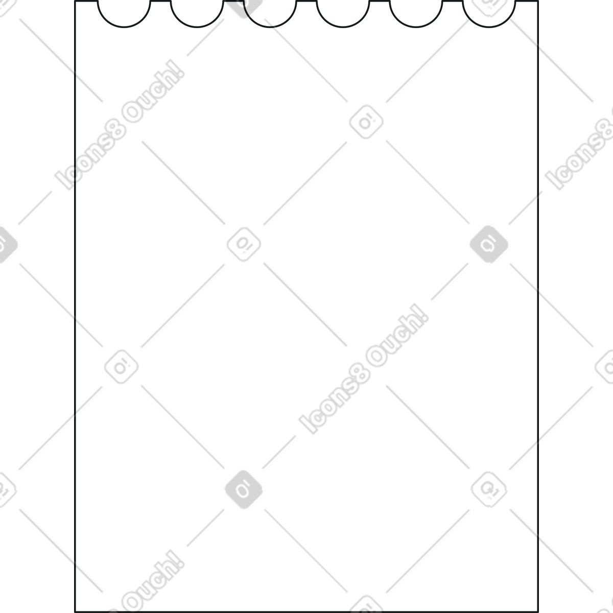 Sheet of paper from notebook illustration in Midnight style download in PNG, SVG