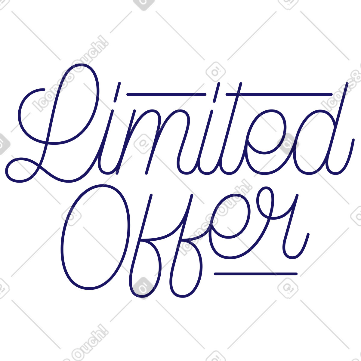 Ilustración Oferta limitada de letras en estilo Matey a descargar en PNG y SVG