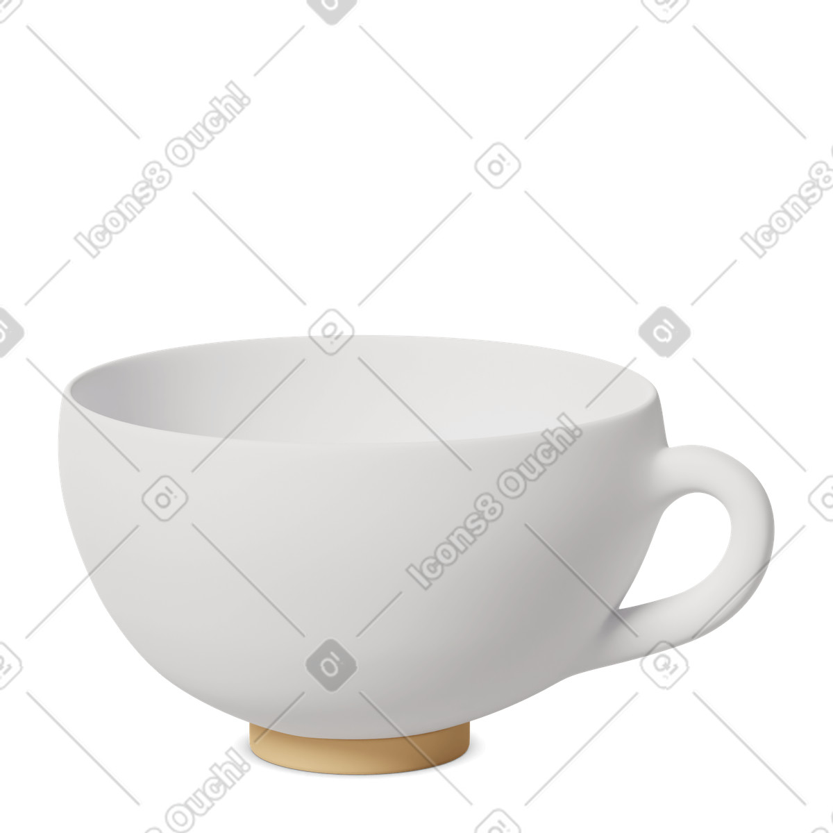 3D Casual life スタイルの Cup white のイラストをPNG、SVG形式でダウンロード